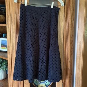 Ann Taylor Black Eyelet Lace Skirt 0